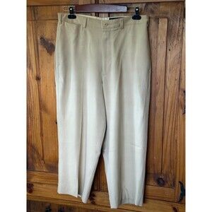 Nat Nast Vintage Men's Ivory 100% Silk Pants Cropped 23" Inseam NWOT Wide Leg